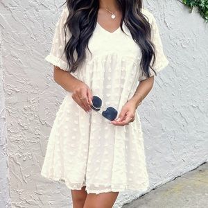 Dot v neck dress